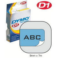 S0720710/40916 DYMO лента системы D1, 9мм х 7м, пластиковая, черные буквы/синяя лента