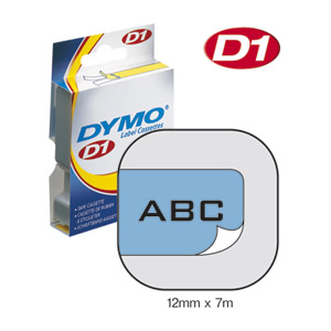 S0720560/45016 DYMO лента системы D1, 12мм х 7м, пластиковая, черный шрифт/синяя лента ― DYMOSHOP.RU - ленточные принтеры DYMO
