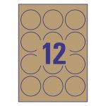 Avery Zweckform L7106-25 Круглые этикетки из крафтбумаги, коричневые, d=60 мм, 12 штх25 л., в упаковке 300 этикеток