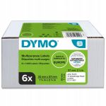 2093094 DYMO Многофункциональные этикетки, белые бумажные, 57 х 32 мм, 6 рулонов по 1000 этикеток, стойкие